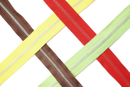 colorful fabric zipper as backgroundの写真素材