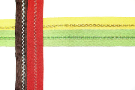 colorful fabric zipper as backgroundの写真素材
