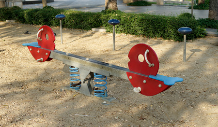 colorful seesaw at children playground