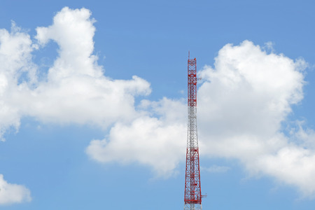telecommunication tower with beautiful sky background
