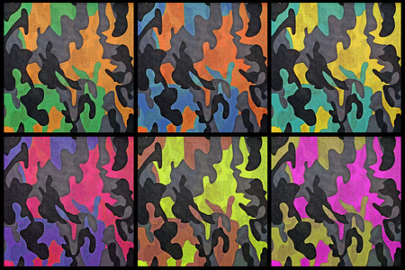 set of exotic color camouflage as background or patternの写真素材