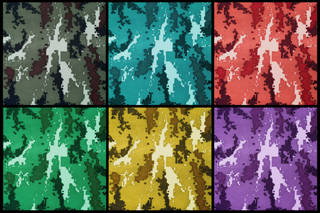set of exotic color digital camouflage as background or pattern