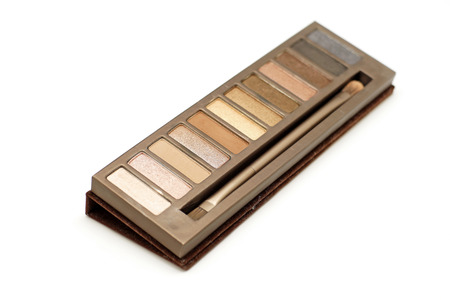 cosmetic eyeshadow palette makeup set isolated on white backgroundの写真素材