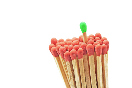 leadership concept  idea, one matchstick standing out from otherの写真素材