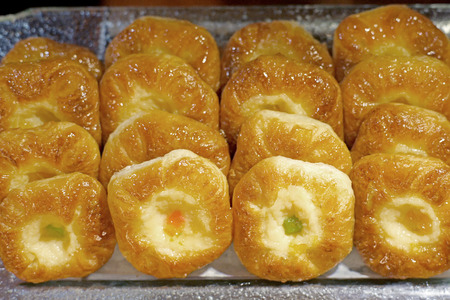delicious fruit danish desserts on buffet line
