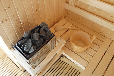 interior designs,  sauna room in luxury homeのeditorial素材