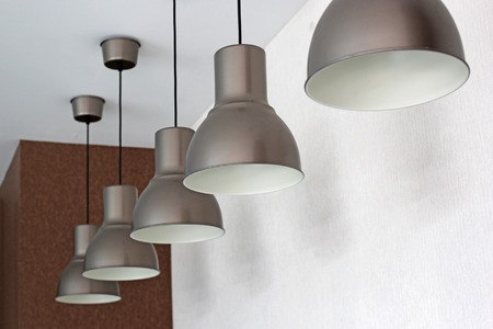 modern hanging lamp with light on ceiling