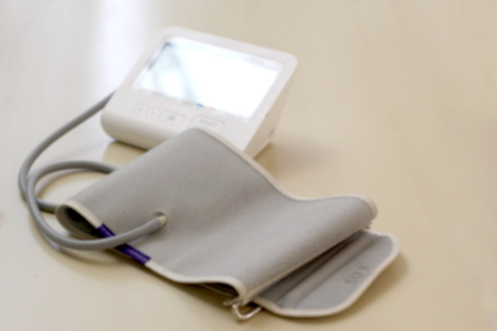 blurred picture, modern digital blood pressure equipmentの写真素材