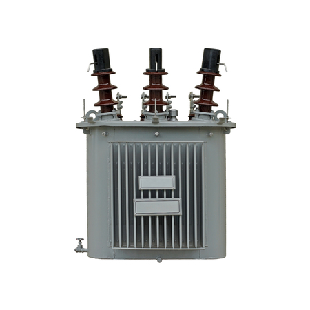 high volt electric transformer isolated on white background