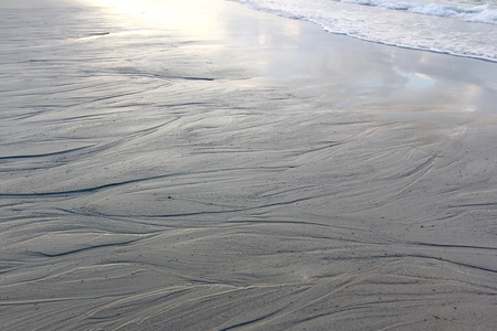 lines in sand beach as nature background
