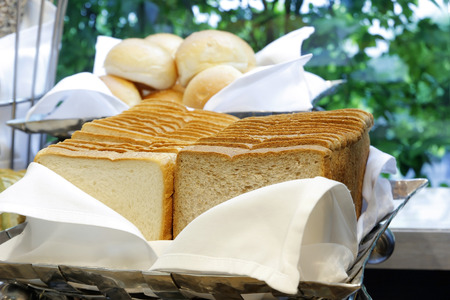 photo of slice toast on buffet line