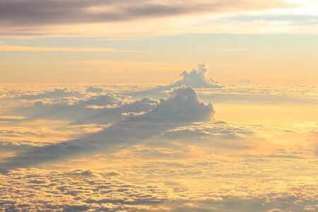photo of beautiful sky, view from the window of an airplane