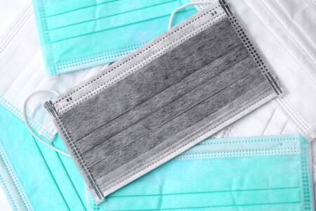 hygienic mask for prevent pollution and virus as backgroundの写真素材