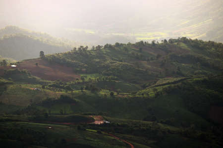 landscape view of mountain range in Thailand