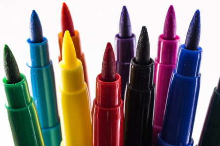 felt-tip pens on a white background