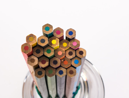colored pencils in a vase