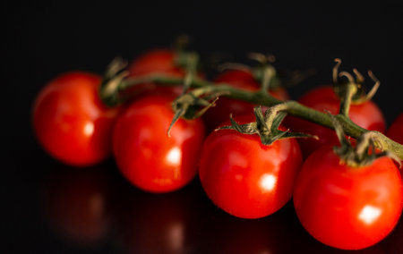 Cherry Tomatoes Close-Up On Glassの写真素材