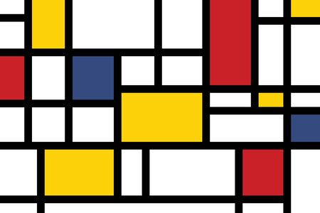 Colorful rectangles in mondrian style.の写真素材
