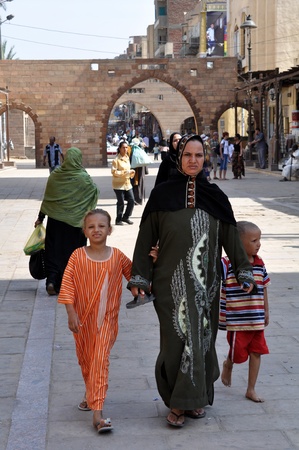 Aswan - SEPTEMBER 21 SEPTEMBER 2010: the Peace life of Egyptians in streets of the city of Aswan. Egypt  SEPTEMBER 21 2010.のeditorial素材