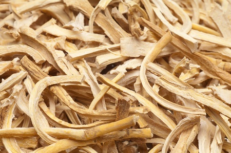 cut dried root close up macro