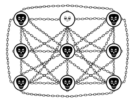 abstraction about social network dependence themeのイラスト素材