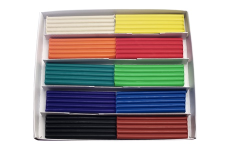box set of the multicolored modeling plasticineの写真素材
