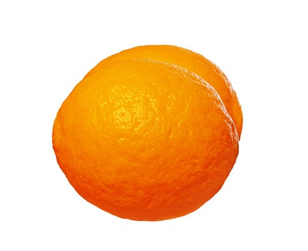 two oranges isolated on the white backgroundの写真素材
