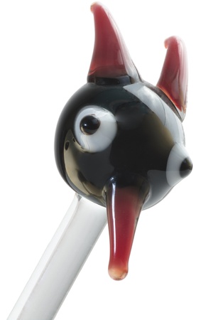 toy gevil from fhe glass isolated on the white backgroundの写真素材
