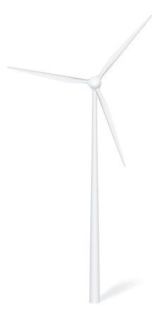 windmill generator with shadow isolated on white backgroundのイラスト素材
