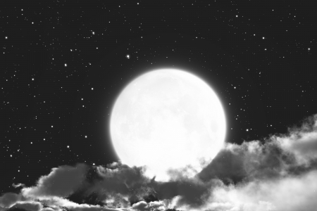 moon in cloud black and white monochrome vintage imageの写真素材