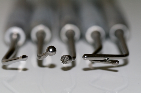 dental stomatology equipment acessory tools close upの写真素材