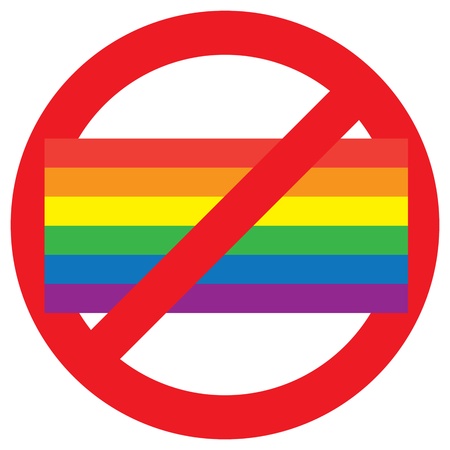homosexual forbidden sign isolated on white backgroundのイラスト素材