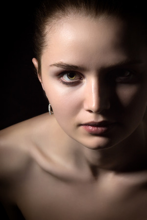 beautiful topless woman portraitの写真素材