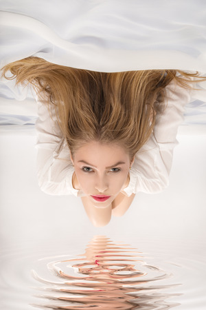 pretty aroused blond womanの写真素材