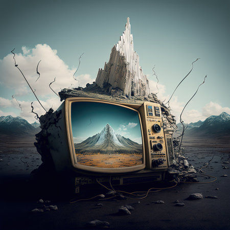 digital escapism and stability concept Escape from Waste to Digital Space AI generated illustrationの写真素材