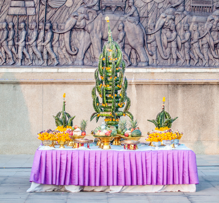 Phan baisri use for tradition in temple, north eastern, Thailandの写真素材