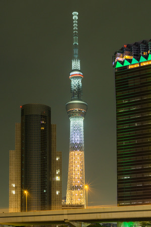The view from  Asakusa Tokyo Sky tree on Sumida River, Tokyo, Japanのeditorial素材