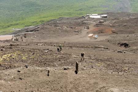 Mt. Fuji climbing,Yoshida Trail for descentの写真素材