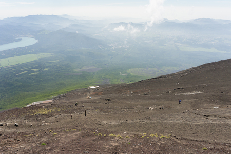 Mt. Fuji climbing,Yoshida Trail for descentの写真素材