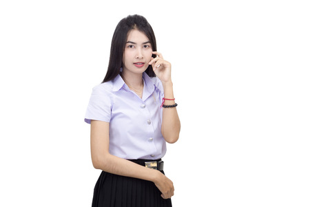 Portrait of thai adult student university uniformの写真素材