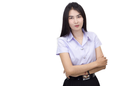 Portrait of thai adult student university uniformの写真素材