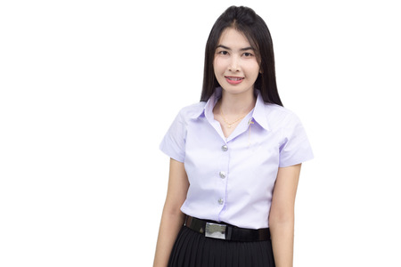 Portrait of thai adult student university uniformの写真素材