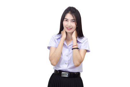 Portrait of thai adult student university uniformの写真素材