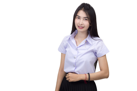 Portrait of thai adult student university uniformの写真素材