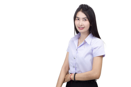 Portrait of thai adult student university uniformの写真素材