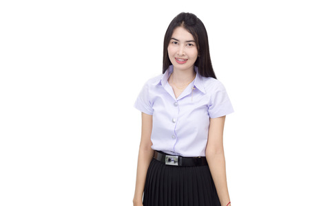 Portrait of thai adult student university uniformの写真素材