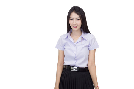 Portrait of thai adult student university uniformの写真素材