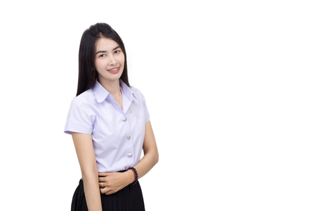 Portrait of thai adult student university uniformの写真素材