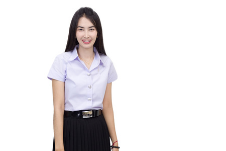Portrait of thai adult student university uniformの写真素材