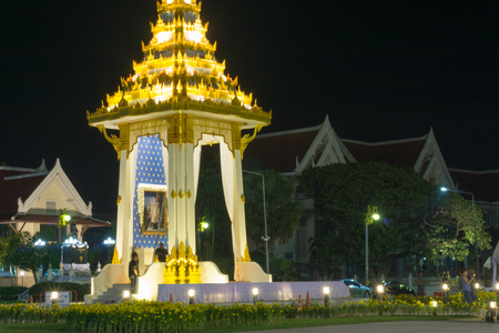 Buriram,Thailand : October 24,2017. Model of Construction of Replicas of the Royal Crematorium of His Majesty King Bhumibol Adulyadej.のeditorial素材